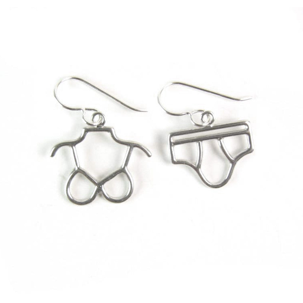 WCE01- Bra and Brief Earrings Sterling Silver