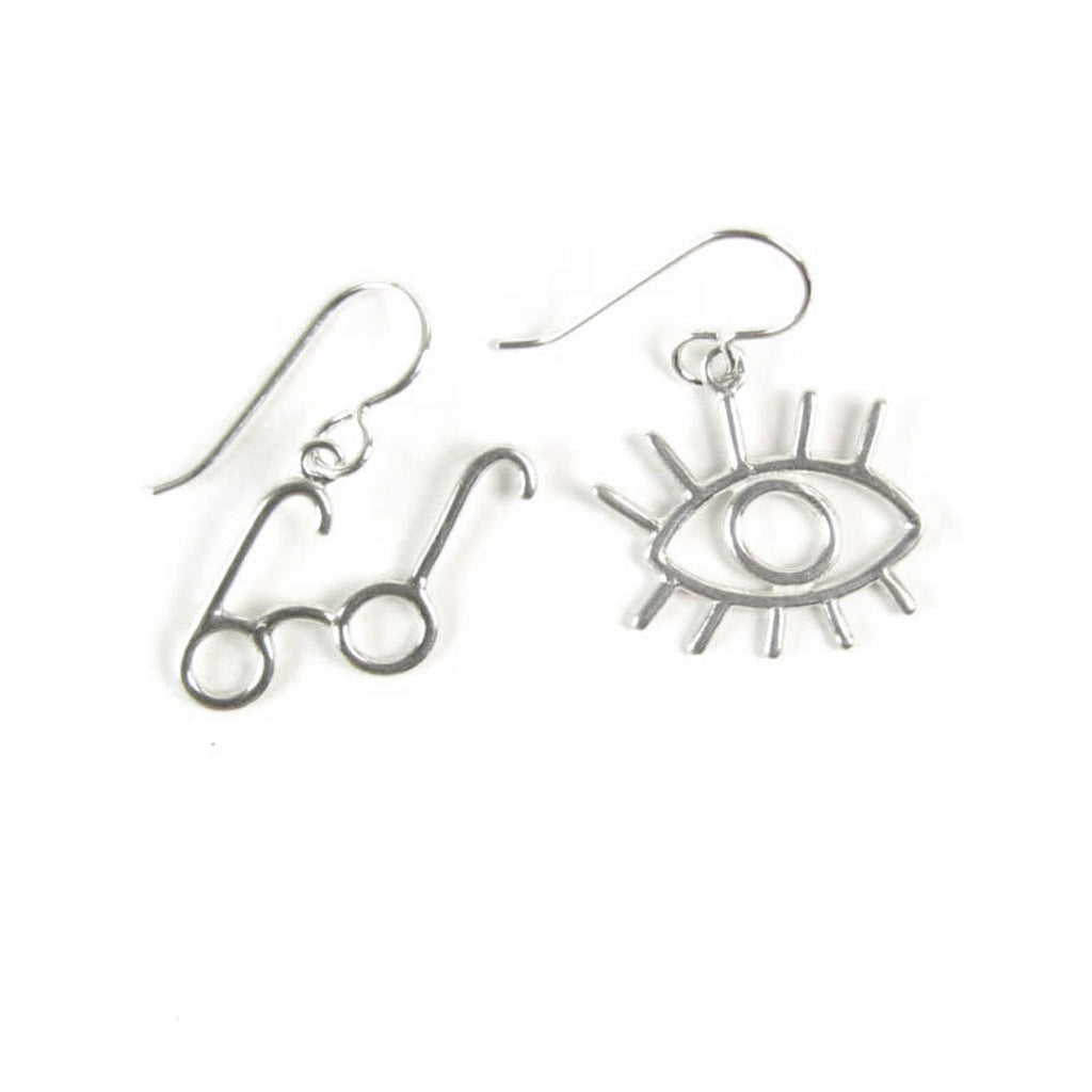 WCE05- Eye and Specs Earrings - Sterling Silver